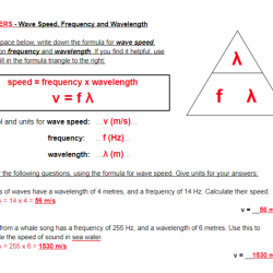 Speed frequency and wavelength worksheet