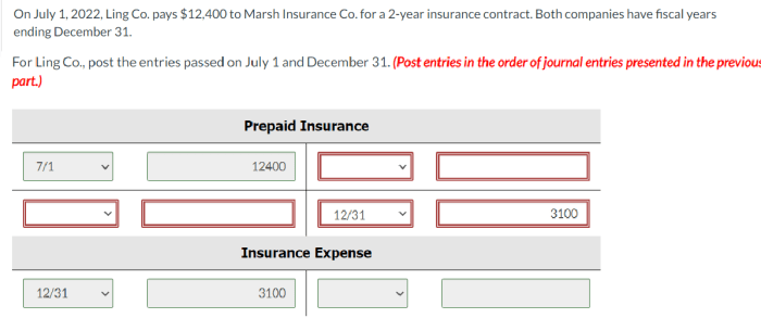 On july 1 2022 ling co pays 12400