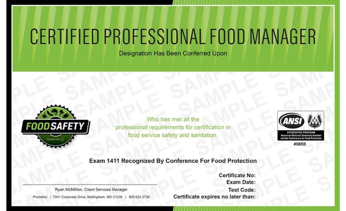 Food manager certification ä¸­æ–‡ è€ƒè¯•