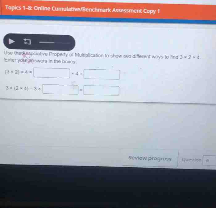 Topics 1-8 cumulative/benchmark assessment answers