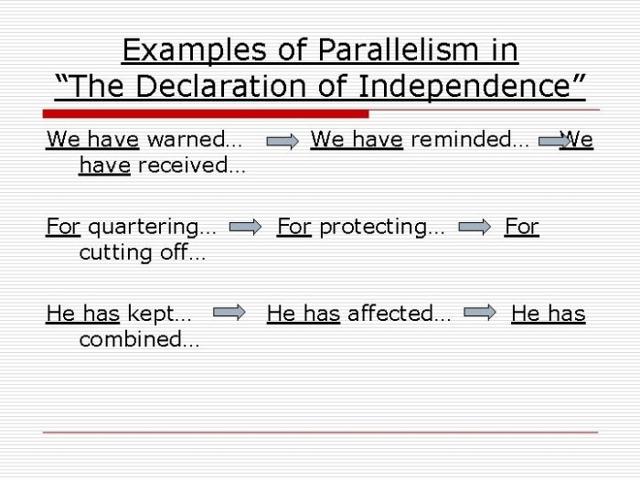 Rhetorical devices declaration independence