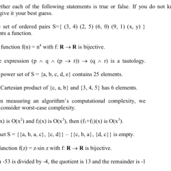 Answer questions determine whether statement true both